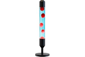 Kyzfy 24.4-Inch Relaxing Liquid Motion Lamps,Magma Lamps, Home Decor Living Room Office Bedroom Lamp ((Red Wax Blue Water/Black))