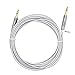 Flat Tangle Free Aux Cable (3 Pack) - 3.5 mm Auxiliary Audio Cable (3ft/6ft/10ft) - Gold Plated Connectors with Step Down Design - Dual Color Gray/White by EXHEED