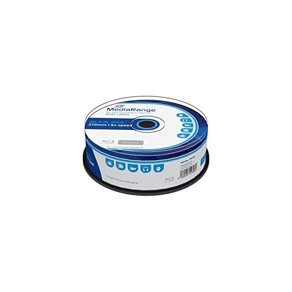 MediaRange BD-R Dual Layer 50GB 6-fache Schreibgeschwindigkeit, 25er Cakebox