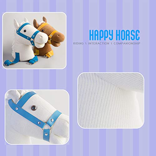 Wenasi Hobby Horse Pretend Plush Riding Toy Parent-child Interactive Companionship Riding Horse With Horse Sound - Thumbnail 5