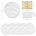 Reusable Makeup Remover Pads -Bamboo Holder, Laundry Bag & Travel Pouch - Washable Organic Cotton Pads for Face - Bamboo Reusable Cotton Rounds for Face (14 Pack, White)