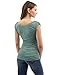PattyBoutik Women Cowl Neck Ruched Double Layer Top (Light Green Large)