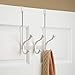iDesign York Metal Over the Door Organizer, 3-Hook Rack for Coats, Hats, Robes, Towels, Jackets, Purses, Bedroom, Closet, and Bathroom, 8.25