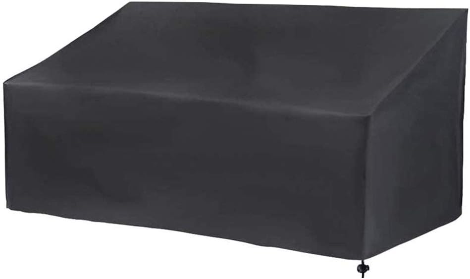 BESTINE Garden Bench Covers 2/3/ 4 Seater, Windproof, Windproof, and Anti-UV Heavy-Duty Rip Proof 210d Oxford Fabric Outdoor Black Patio Bench Cover (134x66x89cm)