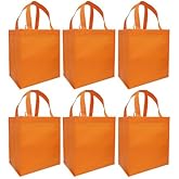 CYMA Reusable Grocery Totes, 6 Pack (Orange)