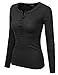 JJ Perfection Women's Long Sleeve Henley Thermal Top