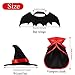 Frienda 3 Pieces Pet Halloween Vampire Costume Pet Bat Vampire Cloak Wizard Hat for Halloween Party, Pet Cosplay(Red,Solid)