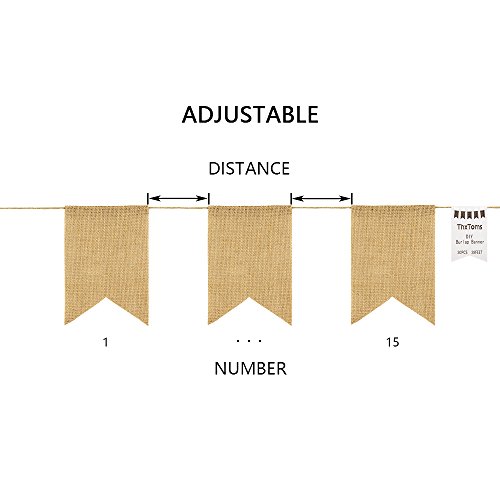 ThxToms 30Pcs Burlap Banner, DIY Decoration for Wedding, Baby Shower and Party, 29feet