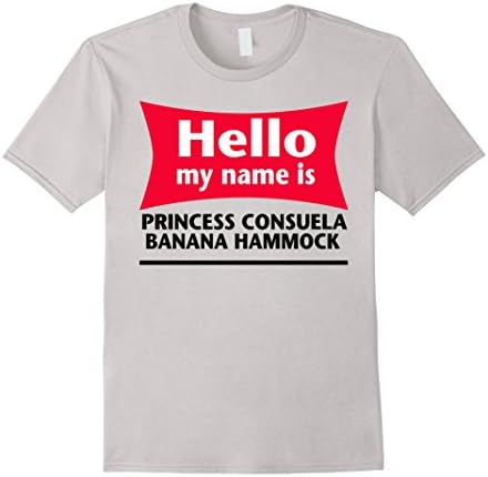 Men's Hello My Name Is Princess Consuela Banana Hammock T-Shirt 3XL Silver