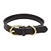 Aolove Basic Classic Padded Leather Pet Collars for Cats Puppy Small Medium Dogs (Black, Small)