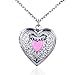YOUFENG Love Heart Locket Necklace Thar Holds Pictures Heart Circle Shape Lockets Gift for Girl Boy Jewelry (Heart Locket)