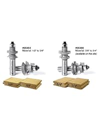 Amana Herramienta 55454 2-PC para suelos, carburo de tungsteno, 1   1 4 X 3 4 CH X 1 2 inch SHK Router Bit Set w ranura de uñas W Bb inferior para 1 2   5 8 materiales