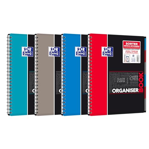 Oxford Student SOS Notes Spiral 160 Page Notebook, Assorted Colours Lined 245x310 Assorted