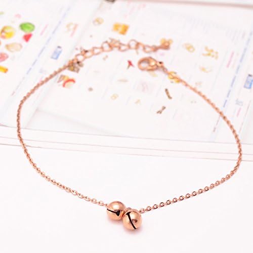 usongs Popular steel rose gold Foot Chain anklet ankle chain little bell hemp Foot Chain anklet ankle chain God Lucky simple atmospheric fashion women girls models