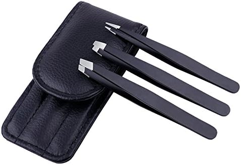 Tweezer Set with Case -Flat Slant and Pointed Tweezers