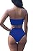 Pink Queen Women's Remove Strap Pad Bikini Set Swimsuit Sky Blue S