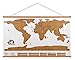 Ywlake Magnetic Poster Hanger, 20x28 20 x 30 20x24 Poster Frame Wood Wooden Magnet Print Posters Dowel Scroll Hanger Hangers Hanging Kit for Walls Map Canvas Artwork (Teak Wood,20