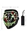 Sago Brothers Halloween Mask, LED Light up Mask, Scream Scary Mask for Carnival, Halloween Costumes Gifts for Men Women Boys Girls, Green