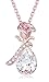 Fappac 18k Rose Gold Plated White Crystals Flower Pendant Necklace Enriched with Swarovski Crystals