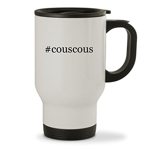 #couscous - 14oz Hashtag Sturdy Stainless Steel Travel Mug, White