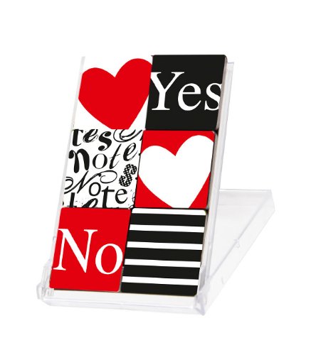 6er Set Magnete Yes No In Schwarz Weiss Rot Amazon De Kuche Haushalt