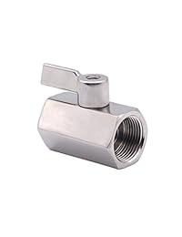 Dernord   Mini válvula de bola de acero inoxidable NPT hembra (hembra x hembra)