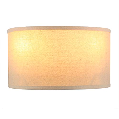 Permo Indoor Bedside Hidden Night Wall Lamp Single 2-Lights Vintage Industrial Fixture with Semicircular Fabric Shade for Reading Bedroom Living Room Dining Room Hotel(Linen)