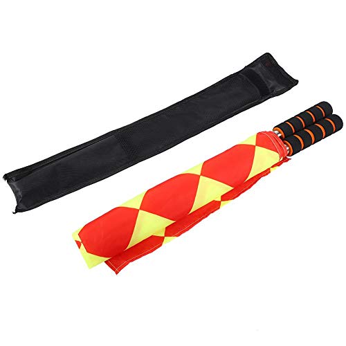 Soccer Referee Flag, 2Pcs/Bag Soccer Football Referee Sport Match Linesman Flag with Storage Bag