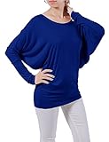 H2H Women's Dolman Style Long Sleeve Soft Rayon Top Tee Royalblue US XL/Asia XL (CWTTL0183)