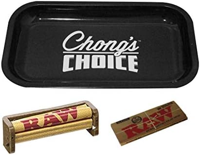 Chongs Choice Rolling Tray Small Bundle with Raw 110mm Roller and Raw Rolling Papers