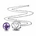 EUDORA [Love Mom] Harmony Bola Angel Chime Caller 20mm Mother Gift Pregnancy Pendant 30'' Necklace Lavender