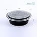 Maredash 34 oz Meal Prep Containers, Food Storage Containers with Airtight Black Lids and Fork Spoon,Lunchbox,Ruseable Meal Prep Containers，Microwaveable and Freezer(50-Pack)
