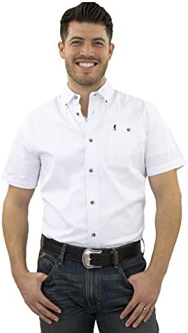 STARR 100% Cotton Men's Solid Color Short Sleeve Button Down Shirt