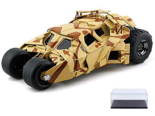 Diecast Car & Display Case Package - Dark Knight Rises Batmobile Tumbler, Camouflage - Mattel Hot Wheels Batman BCJ76 - 1/18 Scale Diecast Model Car w/Display Case