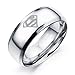 Superman Ring for Men Women Stainless Steel Silver Size 12 8mm Wide Jewelry