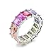 NYC Sterling Women's .925 Silver Emerald Cubic Zirconia Rainbow Eternity Ring