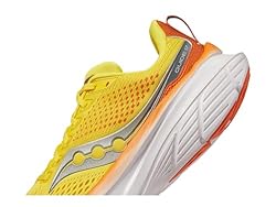 Saucony Men's Guide 17 Sneaker, Pepper/Canary, 7
