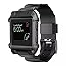 Fitbit Blaze Accessory Bands and Case - Silicone Sports Style Replacement Classic Bracelet Strap Wristband/Watch Band with Resilient Protective Case/Cover for Fitbit Blaze Smart Fitness Watch(Black)