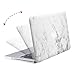 MOSISO Compatible with MacBook Pro 13 inch Case with CD-ROM (Model: A1278, Old Version Release 2012-2008), Plastic Pattern Hard Shell Case & Keyboard Cover & Screen Protector, White Marble