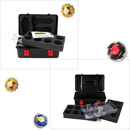 3T6B Spinning Tops Set with Carrying Case, 4pcs Burst Attack Spinning Tops 4D Set with Launcher Best Gift for Children