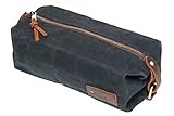 KUBO Waxed Canvas Waterproof Toiletry Bag & Dopp Kit Black