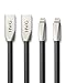 HWG USB to Lightning Cable 2-Pack for iPhone 7 6S / 6 Plus, iPhone SE, iPhone 5S 5C 5, iPad, iPod - 3.3 Feet - 1 meter - Zinc-Alloy - Tangle-Free (Black+Black)