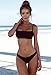 PRETTYGARDEN 2019 Sexy Push Up Padded Brazilian Bikini Set Swimwear Swimsuit Beach Suit Bathing Suits Black