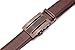 Marino Men’s Genuine Leather Ratchet Dress Belt with Automatic Buckle, Enclosed in an Elegant Gift Box - Brown and Silver - Custom XL: Up to 54