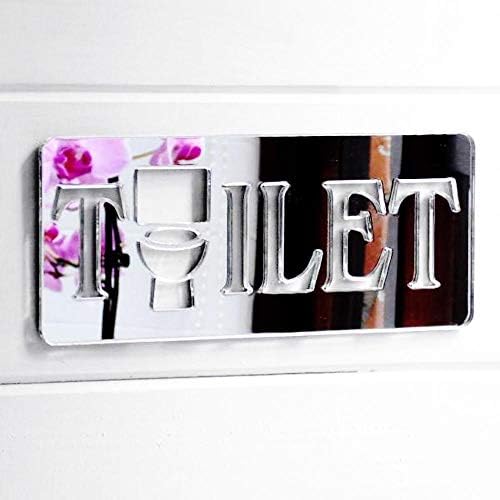 Suave Petal TOILET Unique Missing 'O' Loo Lavatory Acrylic Mirrored Door Sign - 25cm x 11cm