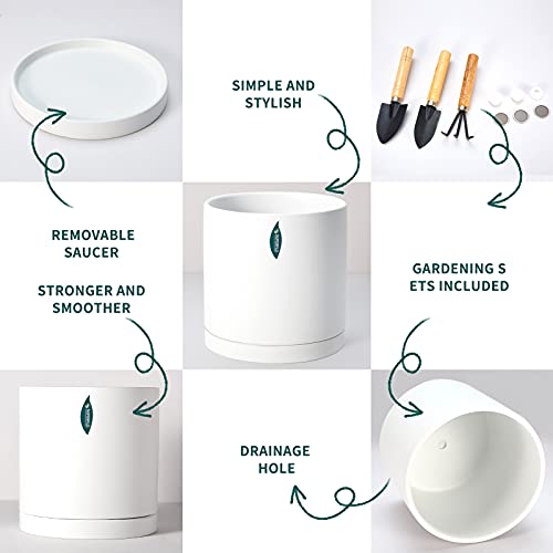 Plant Pot Set of 2 Ceramic Planter for Indoor Plant, 7" & 8" Matte