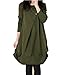 ZANZEA Women's Solid Round Neck Pockets Casual Long Sleeve Loose T Shirt Dress