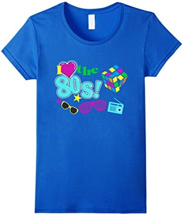 Womens I Love The 80s Eighties T-shirt XL Royal Blue