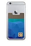 Vortex Stick-On Card Holder Wallet Case for iPhones and Androids - Geo blue/green