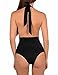 Fanala Women Backless Sheer Mesh Crochet One-Piece Swimwear (Small)